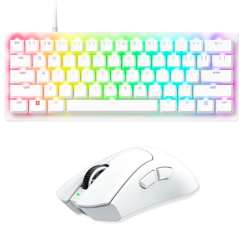 Image of Razer Huntsman V3 Pro Mini 60% Gaming Keyboard & DeathAdder V4 Pro Wireless Mouse Bundle - 57g Ultra-Lightweight, 45K DPI, White Gaming Set