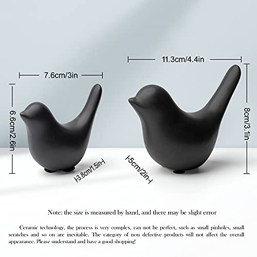 Notakia Small Animal Statues Home Decor Modern Style Birds Decorative Ornaments for Living Room, Bedroom, Office Desktop, Cabinets (Black 2Pcs) - Image 7