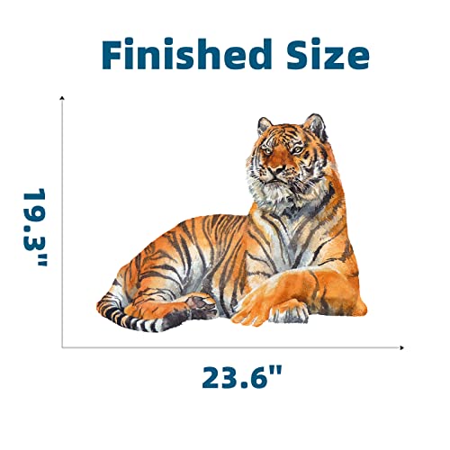 Royolam Lying Tiger Wall Decal Nursery Jungle Animal Wall Sticker Removable Peel And Stick Waterproof Wall Art Decor Stickers For Kids Baby Classroom Living Room Playing Room Bedroom #TOP4
