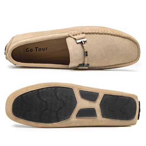 Image of Go Tour Men's Penny Loafers Moccasin Driving Shoes Slip On Flats Boat Shoes