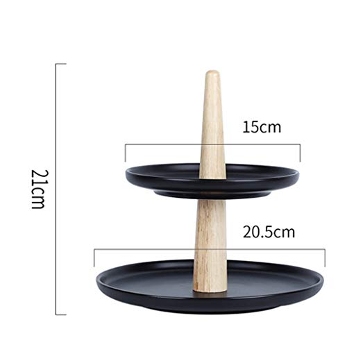 Gâteau stand double couche en noir mat pour présentation de dessert - 3