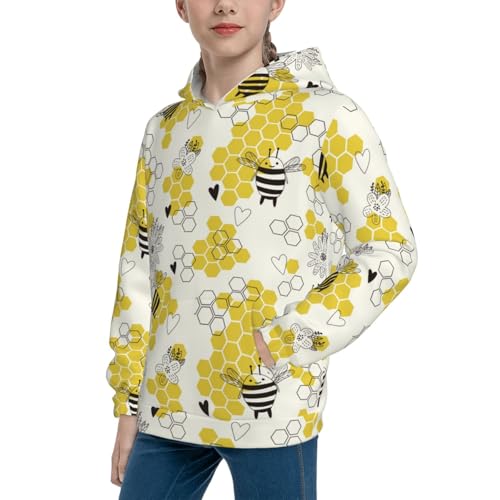 Heart Shaped Honeycomb Kid Hoodies Boys Sweatshirts Girls Pullover with Pocket2