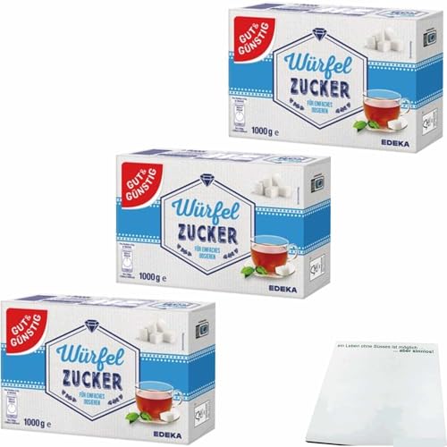 usy Bundle für Gut&Günstig Würfelzucker 3er Pack (3x1Kg Packung) + usy Block