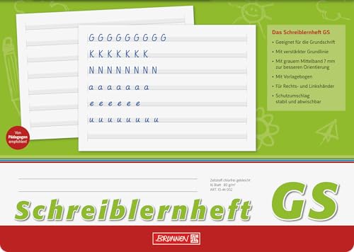 BRUNNEN Schreiblernheft | A4 quer, Lineatur GS, 16 Blatt, grün