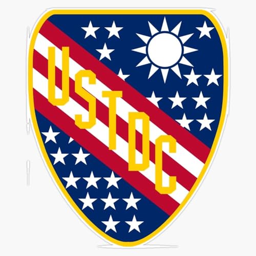 US-Taiwan Defense Command Shield Military Patriotic Stars Stripes Design Magnet Reusable Car Decal – Indoor & Outdoor Use – 5 Inch