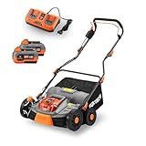 FUXTEC Aérateur à batterie 40 V FX-E2VE38SET - 2 en 1 Aérateur et Scarificateur, Largeur 3...