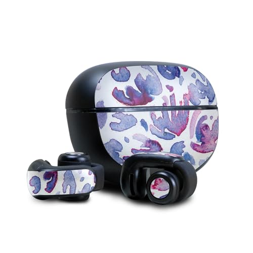 Image of Headphone Skin Compatible with Bose Ultra Open Earbuds - Blue Petals - Premium 3M Vinyl Protective Wrap Decal Cover - Easy to Apply | Crafted in The USA by MightySkins