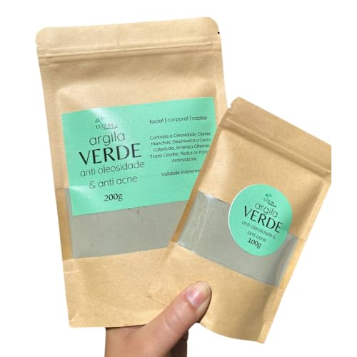 Argila Verde Anti Oleosidade e Anti Acne, 100g e 500g (500g)