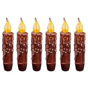 CVHOMEDECO. Real Wax Hand Dipped Battery Operated LED Timer Taper Candles Rustic Primitive Flameless Lights Décor, 4-3/4 Inch, Coffee, 6 PCS in a Package CVHOMEDECO Real Wax Hand Dipped Battery Operated LED Timer Taper Candles Rustic Primitive Flameless Lights Decor 4 34 Inch Coffee 6 PCS in a Package