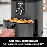 Ninja Mini Air Fryer, AF080 – Compact 2 Qt Capacity, Grey – Nonstick Basket, Quick Set Timer, Countertop Small Air Fryer for Snacks, Meals & Reheating – Healthy Cooking, Easy to Clean