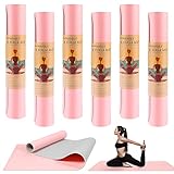 Deekin 6 Pack Bulk Yoga Mats, 72 x 24 x 0.19 Inch, 5 mm Thick, Non Slip Yoga Mat Workout Set Pilates and Floor Exercise Mats for Kids Adults Women Men Outdoor Home Gym Fitness Equipment