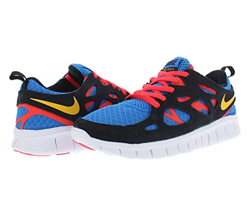 Nike Free Run 2 Girls Shoes Size 5, Color: Black/Blue/Red-Black2