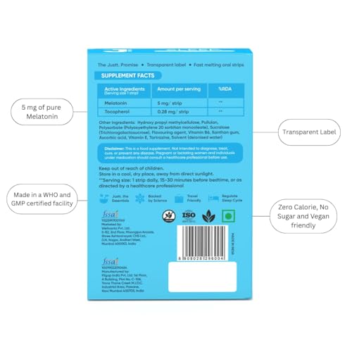 Image of JUSTT ESSENTIALS Discovery Trial Oral Strips Combo | Melts into Peaceful Nights | Healthy Hair Skin & Nails | Daily Sunshine Vitamin D3 | 5 Each | 15 Fast Dissolving Vegan Sugar-Free Films