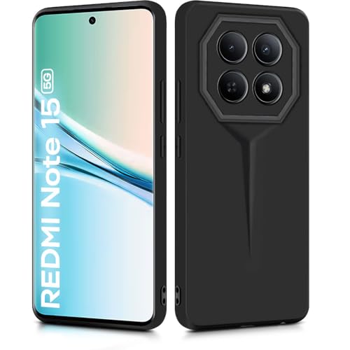 Image of WOW IMAGINE Back Cover for Mi Redmi Note 15 5G 2025 | Poco M8 5G | Blade Series Ultra Thin Case with Lightweight Design | Camera Protection | Soft Matte Silicone Flexible Mobile Case - Black