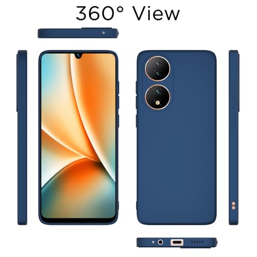 Image of Outlouders Back Cover for Vivo Y100 5G | Camera Protection | Durable Soft Matte Silicone Bumper Case (Blue)