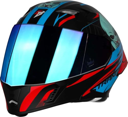 Image of Steelbird SBA-20 Strange ISI Certified Flip-Up Graphic Helmet for Men with Inner Silver Sunshield