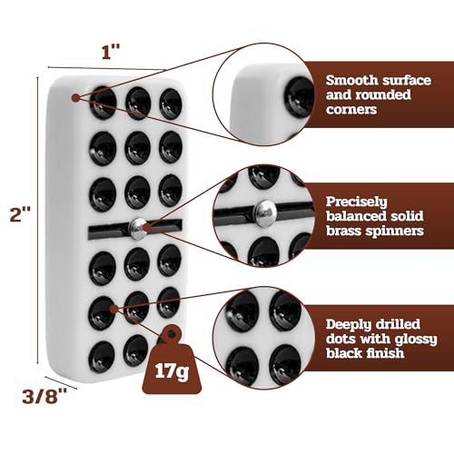 Set de Domino Doble 9 Alex Cramer en Estuche Nogal miniatura 6