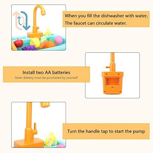 Miniatura 3 de SGQCAR Pet Parrots Bañera de juguete para fregadero de cocina de juguete para lavavajillas eléctrico, juguete de loro con grifo, caja de baño para