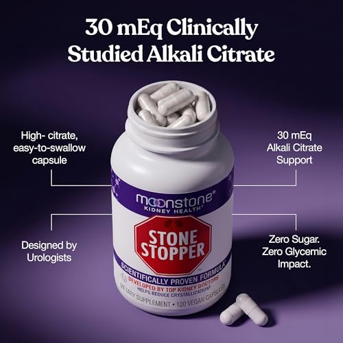 Image of Stone Stopper Capsules, Kidney Stone Prevention, Calcium Oxalate Protector, Alkali Citrate Support Supplement, Developed by Urologists to Support Kidney Health, 60 Day Supply (240 Count)