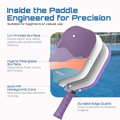 Image of Pickleball Paddles Set of 2, Lightweight Pickleball Racket for Beginner, USAPA Approved Fiberglass Surface Pickleball Set with Non-Slip Comfort Grip