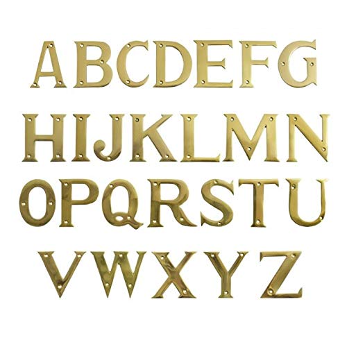 Black Country Metal Works 3" Polished Brass Face Fix Letters & Numbers - P