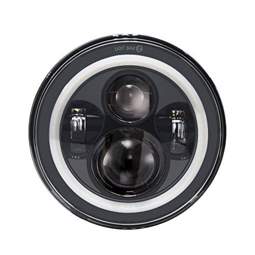 Wisamic Faro de 7 pulgada LED Compatible con Harley Davidson Street Glide Road King Ultra Classic Electra Tri Cvo Heritage Softail Deluxe Fatboy Cover