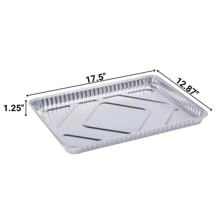 Nicole Fantini Aluminum 17.5X12.87X1.25 inches Cookie Sheet Baking Pans: Disposable Aluminum Foil Trays Ideal for Brownie, Coffee Cakes, Side Dishes : 100 Sheets