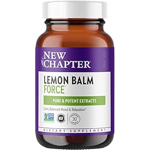 New Chapter Mood Support Supplement – Lemon Balm for Mood Support + Sleep Aid + Stress Relief + Non-GMO Ingredients – 30 Count Vegetarian Capsules