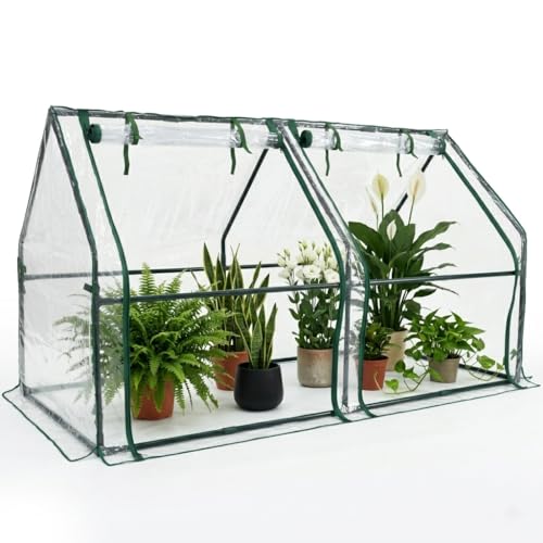 Gardzen Mini Greenhouse Portable Cold Frame Green House Indoor Outdoor Small Greenhouse for Seed Starting & Plant Protection 71.7(L) x36.2(W) x42.5(H)