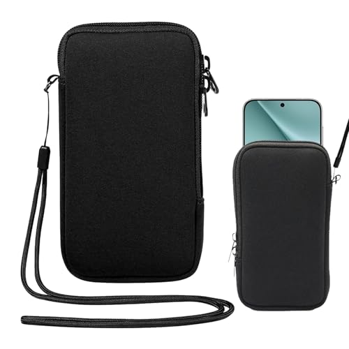 Hongoen Funda de neopreno para teléfono móvil, funda universal para teléfono móvil, funda de neopreno para smartphones de 6,7 pulgadas, funda para teléfonos de hasta 6,7 pulgadas, negro