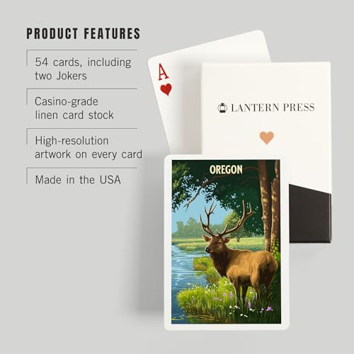 Baraja lantern press oregon elk 52 cartas póker miniatura 3