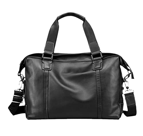 Sac à main pour homme en cuir noir grand format pour ordinateur