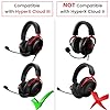 weishan Mic Compatible with HyperX Cloud III/Cloud 3 Gaming Headset, 3.5mm Detachable Noise Cancelling Microphone Boom with Mute LED Indicator for PC, Xbox One, PS4, PS5