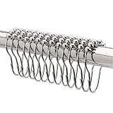 2lbDepot Shower Curtain Rings Hooks - Chrome Finish - Premium 18/8 Stainless Steel - Locking Rings w
