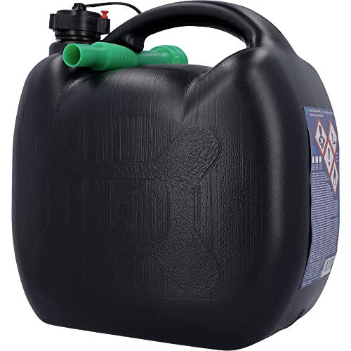 Benzinkanister, Kraftstoffkanister für Treibstoff aller Art, mit UN Zulassung, inklusive Ausgießer, Kunststoff, schwarz, 5L – Ansicht 2