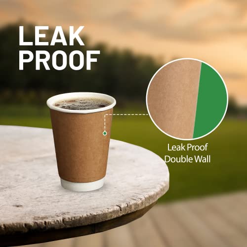 Image of Greenmile Disposable Paper Cups 25 Pack - 240 ml, 8 oz - Disposable Glasses Double Wall Paper Coffee Cups, Hot and Cold Beverage Drinking Tea Cup for Parties, Kitchen, Bathroom, Espresso