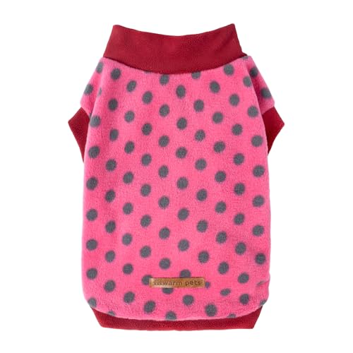 Fitwarm Fleece Polka Dot Dog Sweater, Thermal Dog Winter Clothes for Small Dogs Girl Boy, Doggy...
