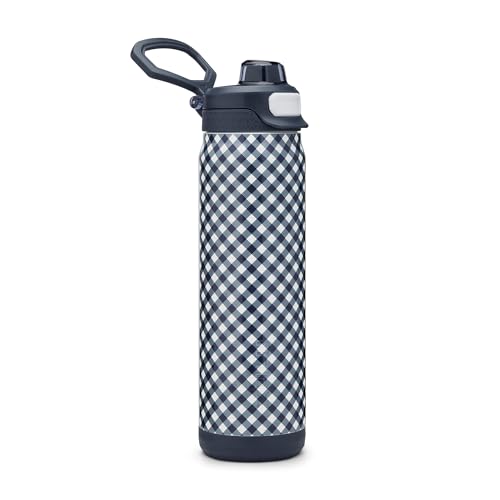Image of ZULU Powerfill Pro 24oz Stainless Steel Water Bottle - Checkmate Navy