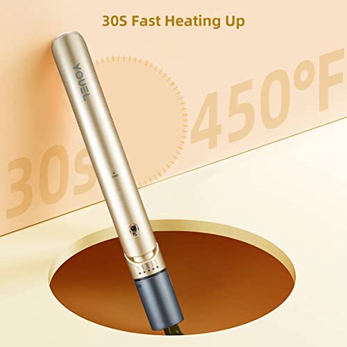 2 In 1 Hair Straightener, 1" Ceramic Plate Flat Iron For Wet To Dry Hair, Straightening Iron With Ionic Generator & Infrared Lamps For Repairing Hair, Hair Iron With 5 Temp & 60 Mins Auto Off #TOP4