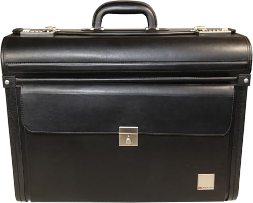 Monolith 2179 - Pilotenkoffer, Trolley in 48 cm, aus Kunstleder in Schwarz