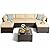 Gizoon 7 Pieces Outdoor Patio Furniture Set, All-Weather PE Rattan Wicker Sectional Sofa Seating with Waterproof Cushions and Coffee Table, Outdoor Conversation Set for Garden, Backyard, Balcony
