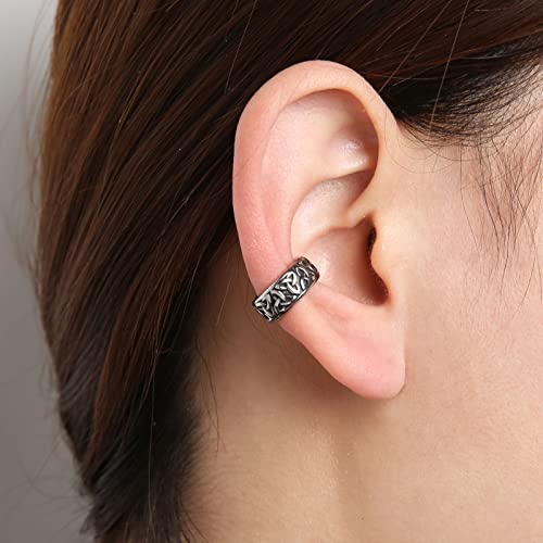 HZMAN Celtic Knot Ear Cuff Earrings for Men Women Stainless Steel No Piercing Clip On Cartilage Retro Knot Pattern Earring Jewelry Gift2