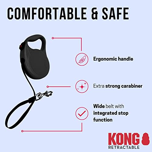 KONG ausrollbare Hundeleine 'Trail' I hochwertige Rollleine mit Break & Lock System I lange Leine für Hunde I hochwertige Hundeleinen in verschiedenen Farben I Blau I Länge: 5 m I Gr. M