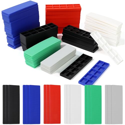 ZXBBTZ Lot de 138 pièces Entretoises en plastique Plaques d'espacement Rondelles d'espacement Plaques d'équilibrage pour fenêtres Portes Carrelages Cales de...