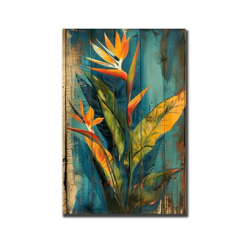Ymyoo Canvas Painting Vintage Bird of Paradise Wall Art For