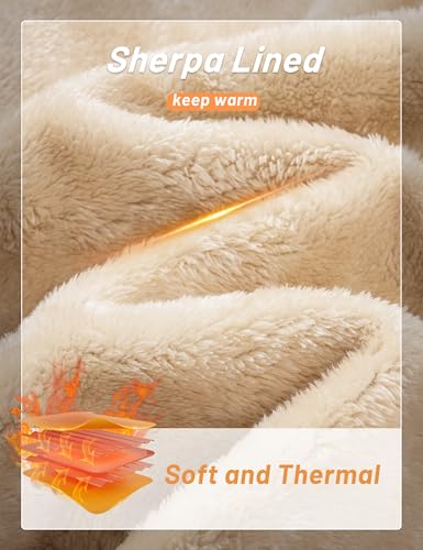 Image of MAGCOMSEN Mens Sweatshirt Fleece Sherpa Lined Thermal Heavyweight Pullover | Thick, Casual, Warm and Comfortable, Winter Wear, Crewneck, Ribbed Cuffs and Hem, for Outdoor Sports and Daily Wear