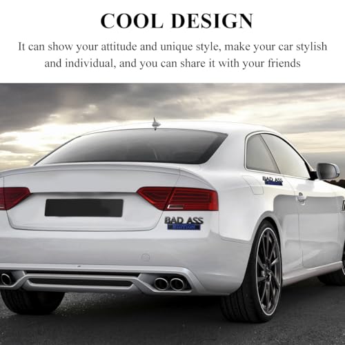 Image of Wevdn Car Bad Ass Edition Emblem, 3D Raised Funny Bad Ass Edition Metal Sticker Fender Badge Decal, Self-Adhesive Bad Ass Tailgate Hood Auto Body Decor, Exterior Car Accessories (Black&Blue)