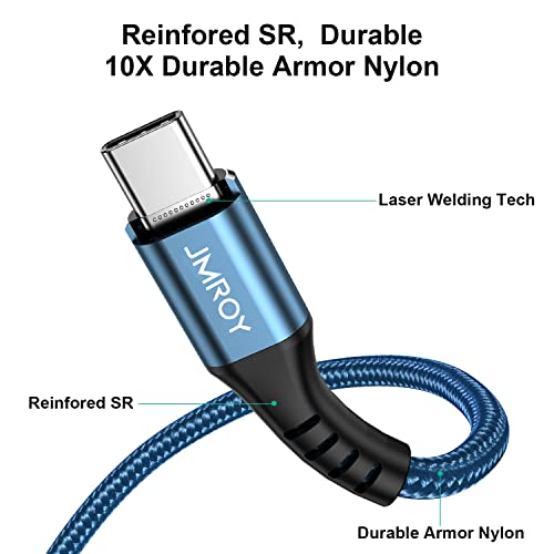 USB C à USB C Câble de chargeur 240W [2Pack 6FT] Accusés USBC Câble, Type C Câble Charge rapide pour MacBook, iPhone 15/Pro/Plus/Max, MacBook Pro/Air, Samsung Galaxy S23, Google Pixel