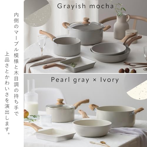 アイリスオーヤマ(IRIS OHYAMA) アイリスオーヤマ フライパン 20cm IH・ガス火両用 ナチュかるフライパン グレイッシュモカ の商品画像 7