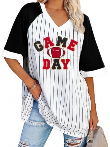 Oversized Football Shirts for Women Game Day Tshirt Sunday Football...